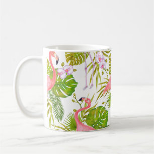 Mug Aquarelle illustration de flamant rose bi