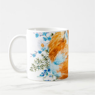 Mug aquarelle illustration d'un renard endormi, renard