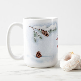 Mug aquarelle illustration "Happy Winter"