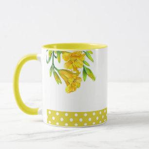 Mug Aquarelle Jaune Lys Peinture Fleur