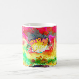 Mug aquarelle jaune rose Abstraite peinture florale