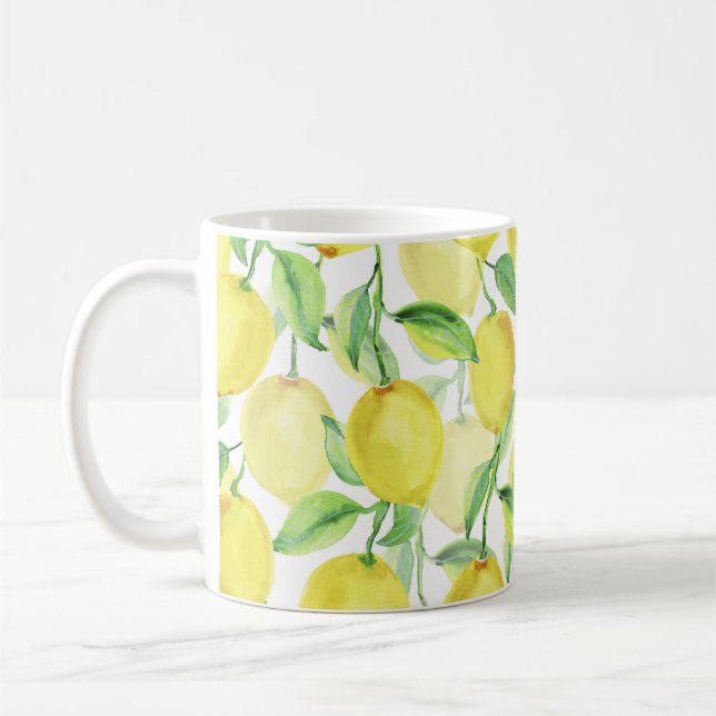 Mug Aquarelle juteuse : peinture citron vibrante (Gauche)