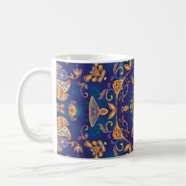Mug Aquarelle Kaleidoscope Mandala Oriental Design. (Gauche)