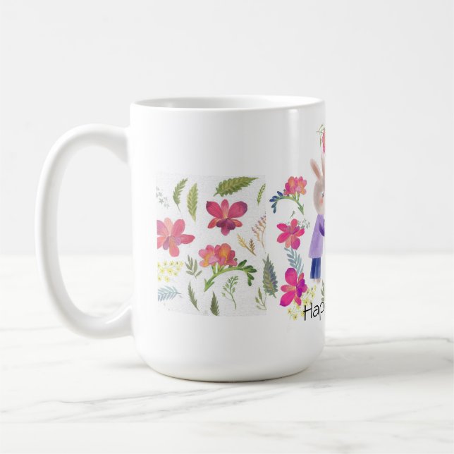 Mug Aquarelle lapin et oeuf de Pâques (Gauche)