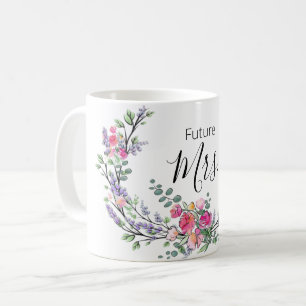 Mug Aquarelle lavande eucalyptus rose Rose sauvage
