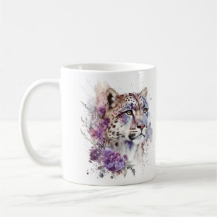 Mug Aquarelle léopard de neige Sublimation Amoureux de