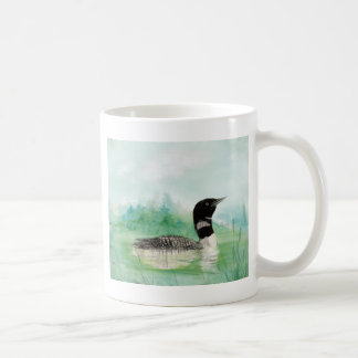 Mug Aquarelle Loon Wilderness Lake Bird Nature Art