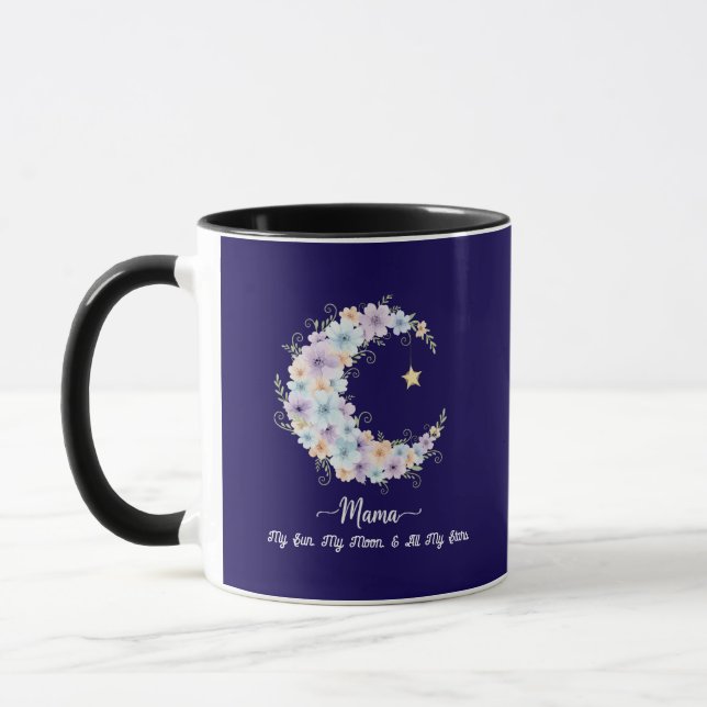 Mug Aquarelle Lunaire Maman Florale (Gauche)