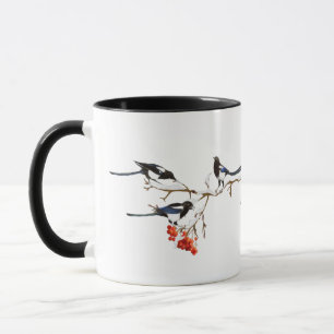 Mug Aquarelle Magpie Oiseaux Nature Art