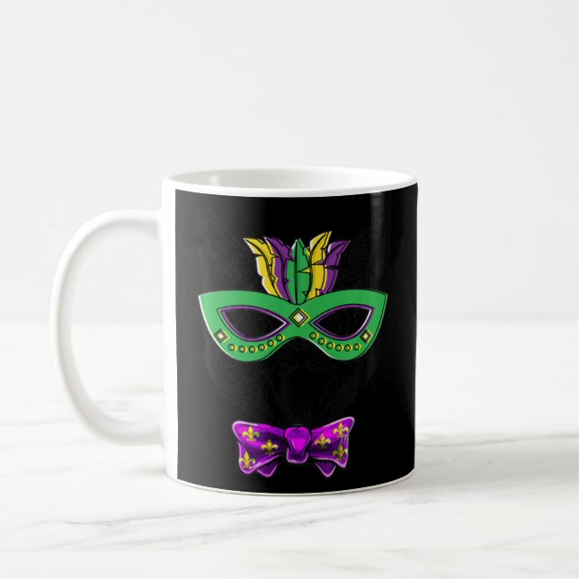 Mug Aquarelle Mardi Gras Chat Visage Carnaval Masque F (Gauche)