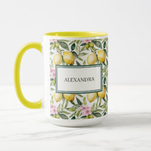 Mug Aquarelle méditerranéenne en fleur de citron itali