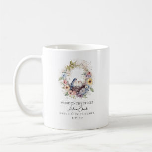 Mug Aquarelle Meilleure croix Lover Lover Floral Wreat