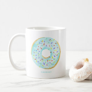 Mug Aquarelle mignonne Bleu Sprinkings Personnalisés
