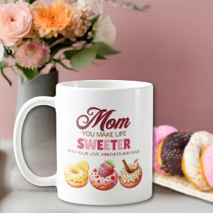 Mug Aquarelle mignonne Donut Maman Tu Rends La Vie Plu