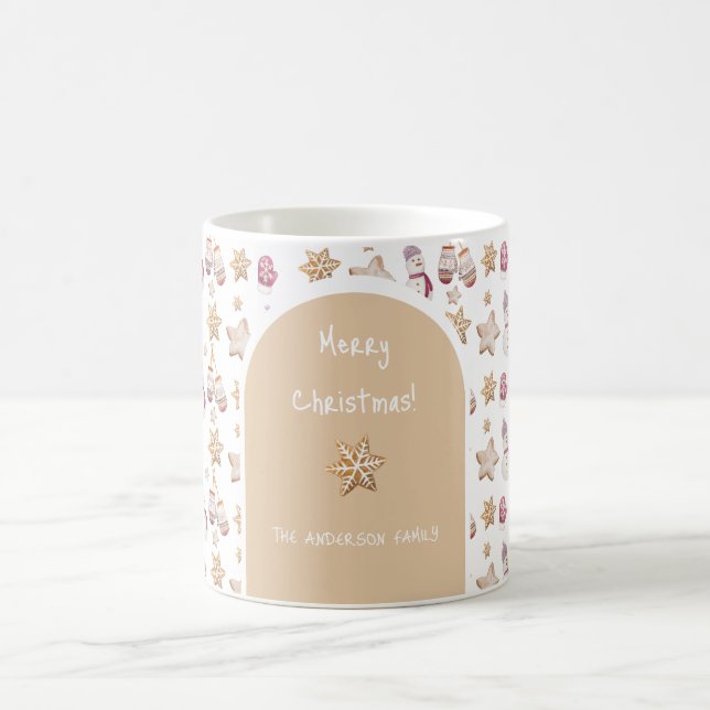 Mug Aquarelle mignonne Glowes d'hiver Cookies de moton (Centre)