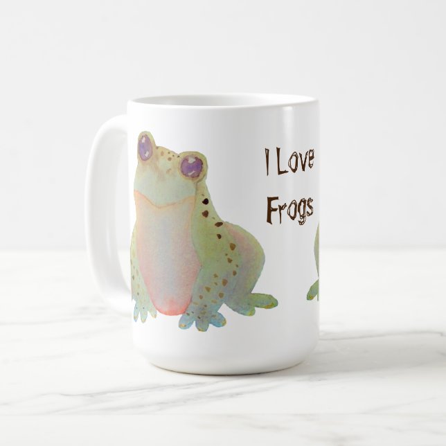 Mug Aquarelle mignonne I Lote Frogs (Devant gauche)