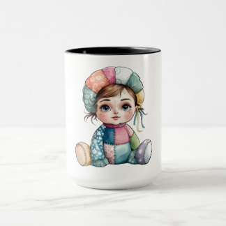 Mug Aquarelle mignonne Patchwork bébé Femme de neige