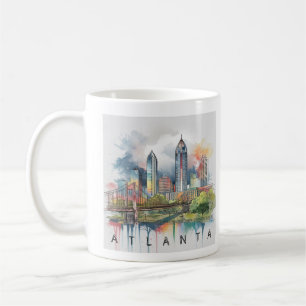 Mug Aquarelle moderne Atlanta Georgia stylisée