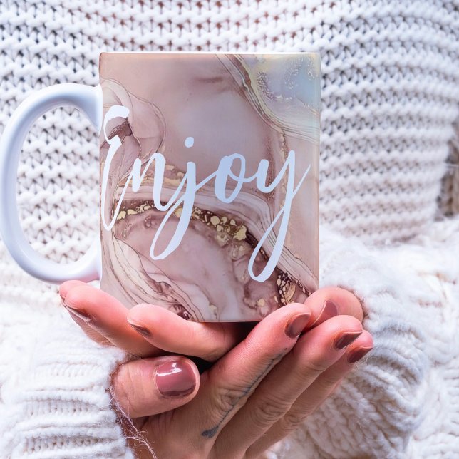 Mug Aquarelle moderne Dorée Dusée Profitez mignonne (Créateur téléchargé)