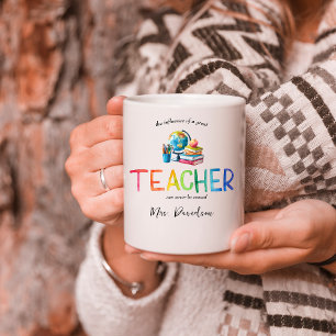 Mug Aquarelle moderne Rainbow Teacher Merci