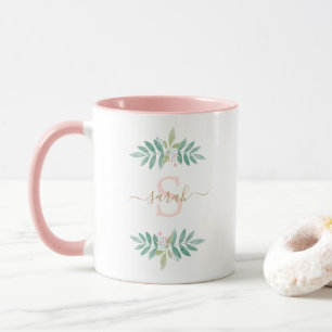 Mug Aquarelle Monogramme floral