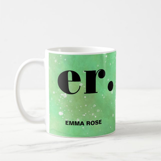 Mug Aquarelle Monogramme imaginaire élégant moderne mi (Gauche)