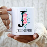 Mug Aquarelle Monogramme Personnalisée Lettre simple C<br><div class="desc">LETTRE UNIQUE J Florale Florale</div>