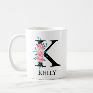 Mug Aquarelle Monogramme Personnalisée Lettre simple k