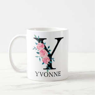 Mug Aquarelle Monogramme Personnalisée Lettre simple Y