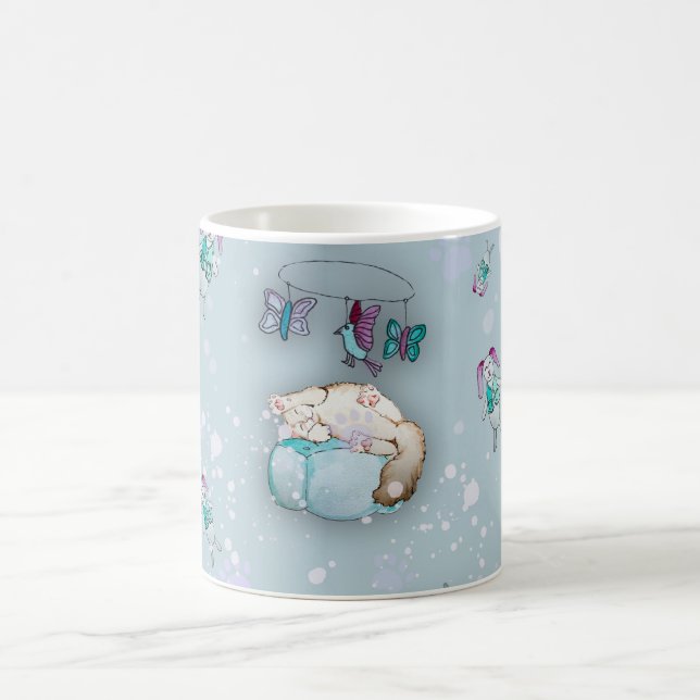 Mug Aquarelle motif chatons couchage mignons et leurs (Centre)