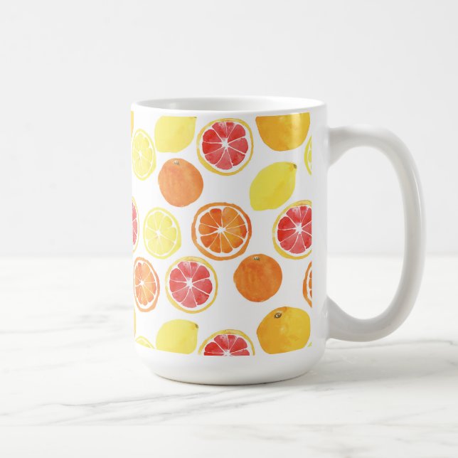 Mug Aquarelle Motif de fruits d'agrumes (Droite)