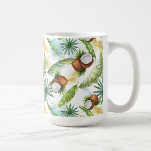Mug Aquarelle Motif de noix de coco tropicale