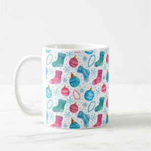 Mug Aquarelle motif sans couture avec le stock de Noël