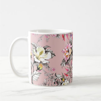 Mug Aquarelle motif transparent avec feuilles et color
