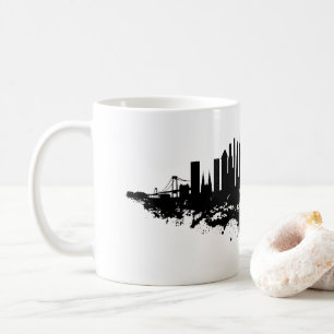 Mug Aquarelle New York Skyline noir et blanc