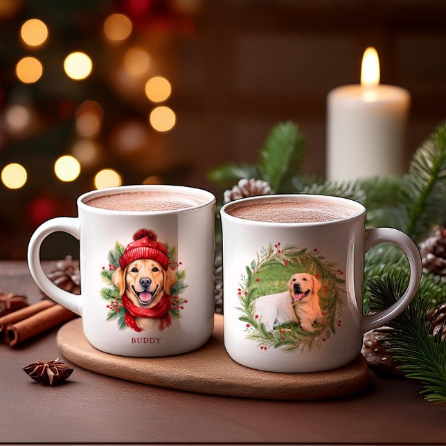 Mug Aquarelle Noël Jaune Labrador Chien (Créateur téléchargé)