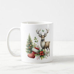 Mug Aquarelle Noël rennes