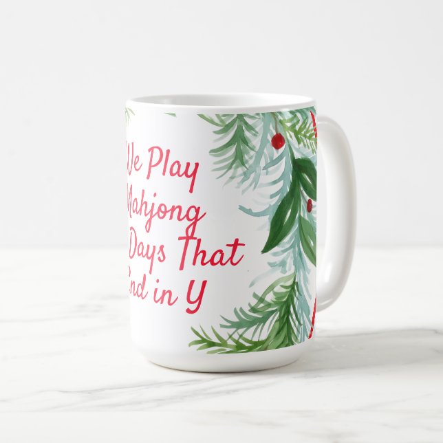 Mug Aquarelle Noël Vacances MAHJONG (Devant droit)