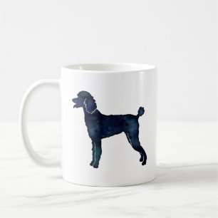 Mug Aquarelle noire de caniche Silhouette