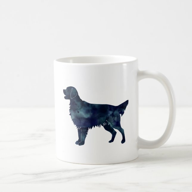 Mug Aquarelle noire Golden Retriever Silhouette (Droite)