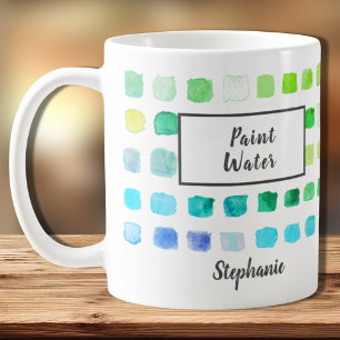 Mug Aquarelle Nom de l'artiste Peinture Eau verte