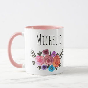 Mug Aquarelle Nom floral