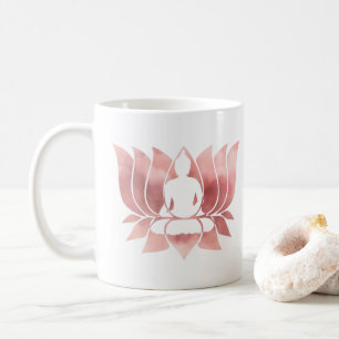 Mug Aquarelle or rose Texture Bouddha Méditation Zen