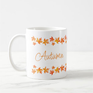 Mug Aquarelle orange jaune Feuille d'érable Garland