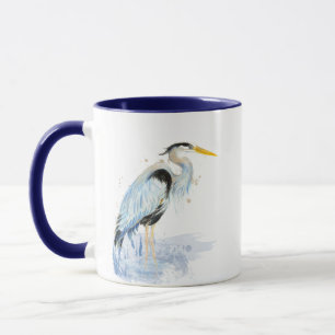 Mug Aquarelle originale Great Blue Heron Bird