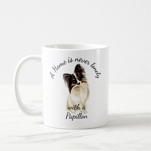 Mug Aquarelle Papillon chien animal animal animal de c (Gauche)
