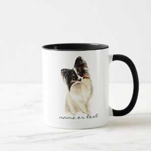 Mug Aquarelle Papillon chien, animal de compagnie