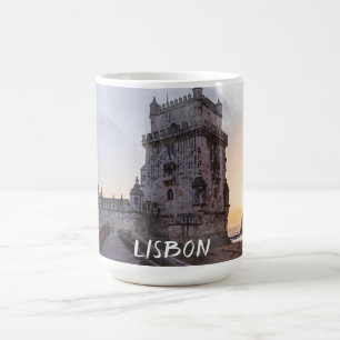 Mug Aquarelle peinture de la tour de Belem au coucher