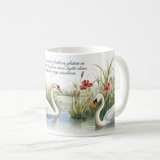 Mug Aquarelle peinture des cygnes sur un étang | Art