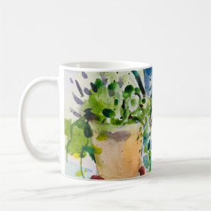 Mug Aquarelle peinture, jardin d'été et Lawanda